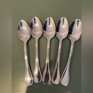 5 Cambridge GRANDE Glossy Stainless Oval Soup Spoons 7 1/2" Flatware Replacement